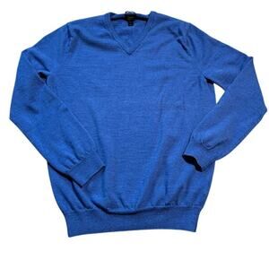 J. Crew Blue, Merino Wool, V-neck Sweater, size Men's Medium, Slim Fit; Soft!!